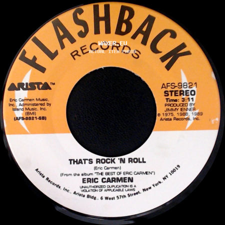 Eric Carmen - Make Me Lose Control / That's Rock 'n Roll side B