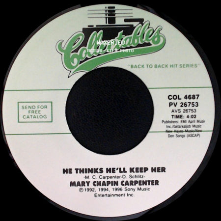 Mary Chapin Carpenter - Shut Up And Kiss Me / He Thinks He'll Keep Her side B