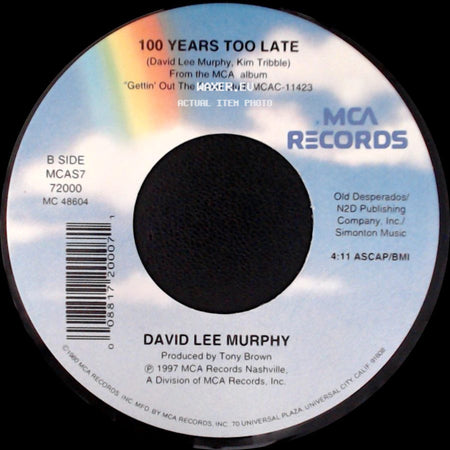 David Lee Murphy - Breakfast In Birmingham / 100 Years Too Late side B