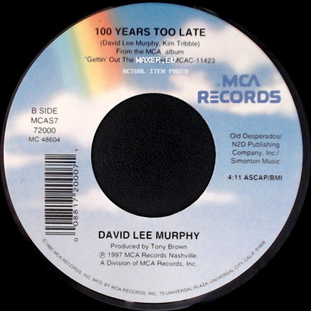 David Lee Murphy - Breakfast In Birmingham / 100 Years Too Late side B