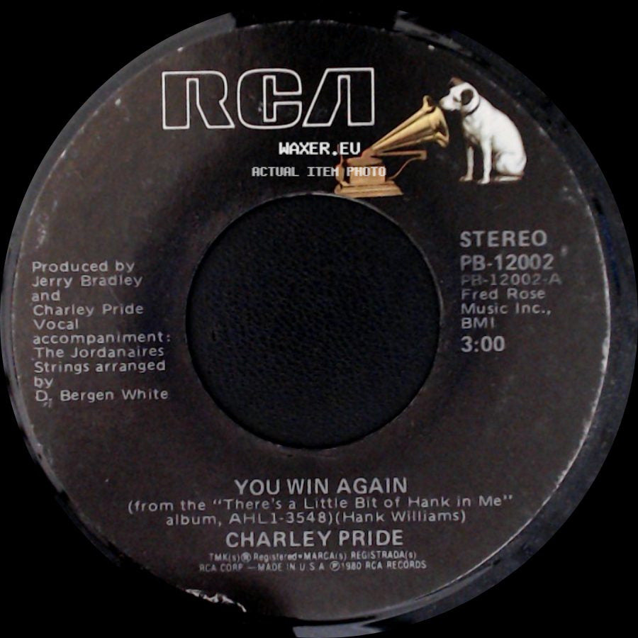 Charley Pride - You Win Again / There's A Little Bit Of Hank In Me side A