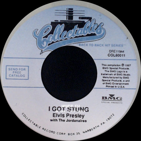 Elvis Presley With The Jordanaires / Elvis Presley - I Got Stung / One Night side A