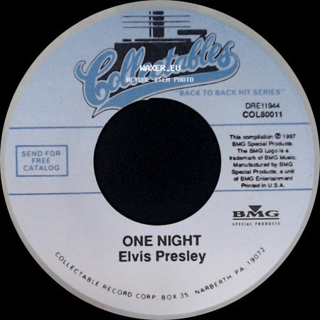 Elvis Presley / Elvis Presley With The Jordanaires - One Night / I Got Stung side A