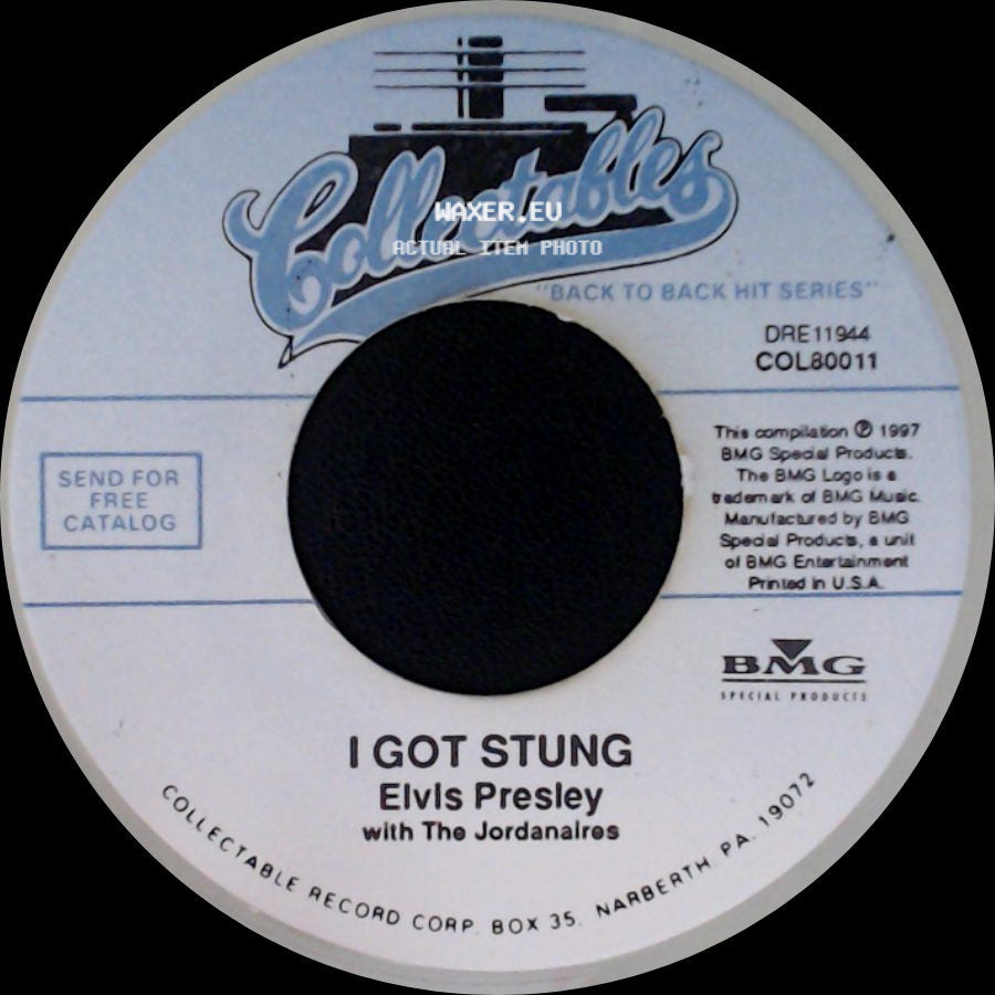 Elvis Presley / Elvis Presley With The Jordanaires - One Night / I Got Stung side B