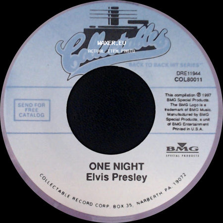 Elvis Presley / Elvis Presley With The Jordanaires - One Night / I Got Stung side A