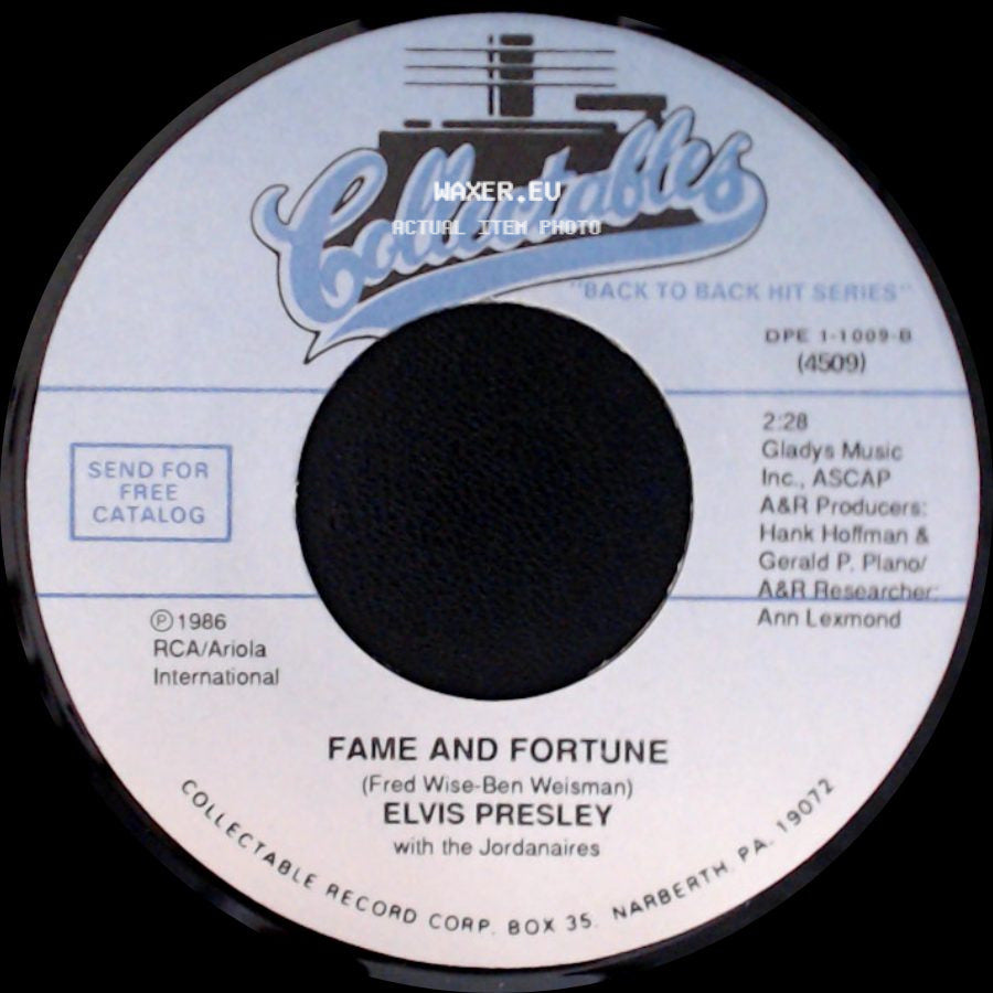 Elvis Presley - Fame And Fortune / Stuck On You side A