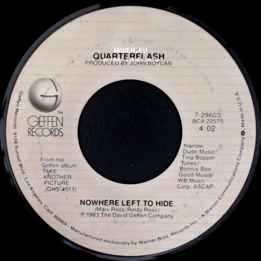 Quarterflash - Take Me To Heart / Nowhere Left To Hide side B