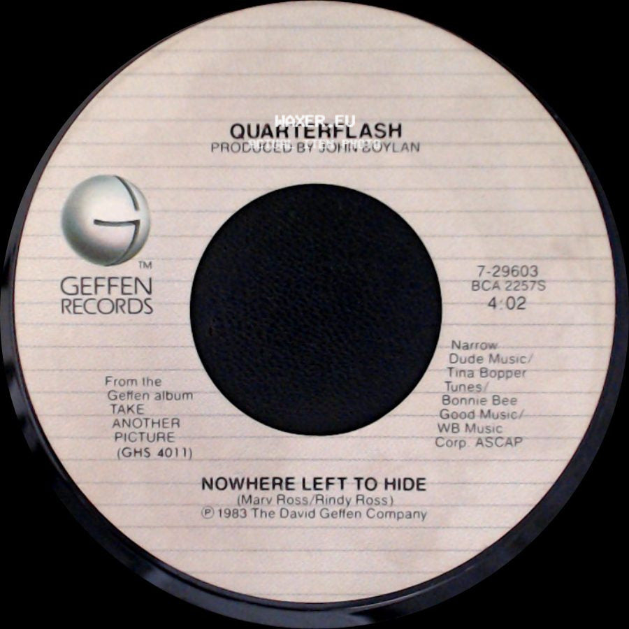 Quarterflash - Nowhere Left To Hide / Take Me To Heart side A