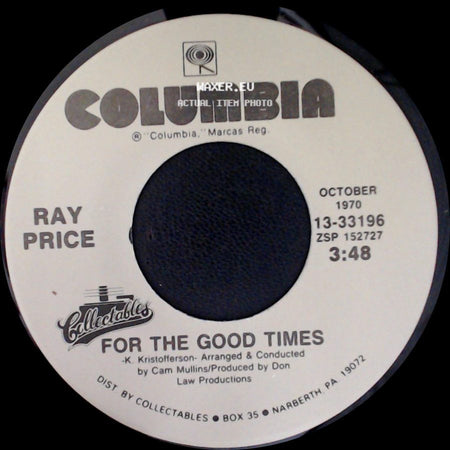 Ray Price - For The Good Times / I Won't Mention It Again side A