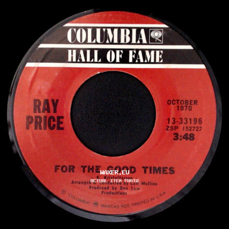 Ray Price - For The Good Times / I Won't Mention It Again side A