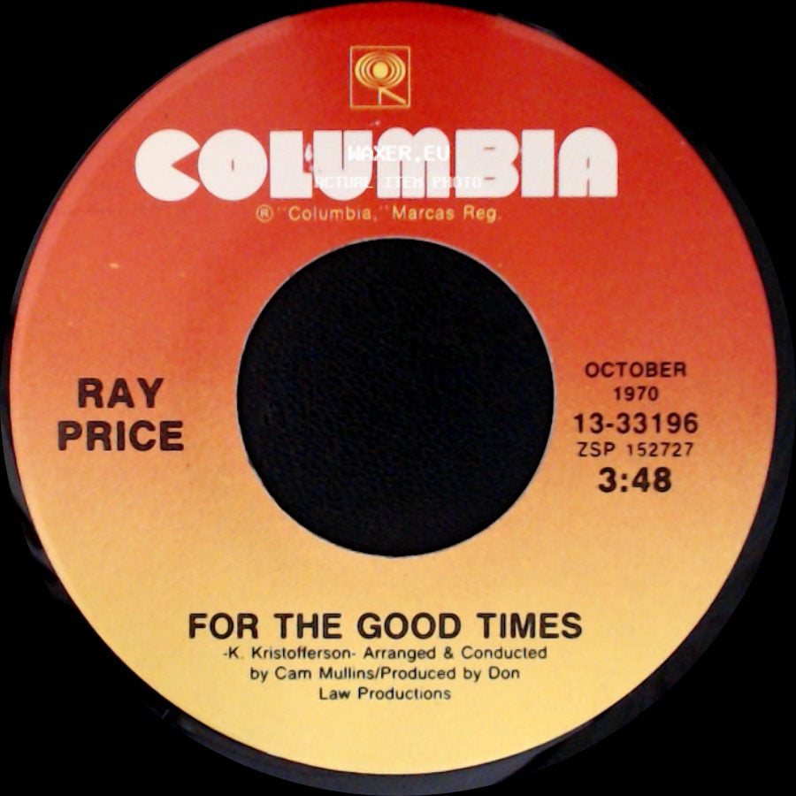 Ray Price - I Won't Mention It Again / For The Good Times side B
