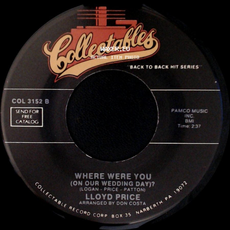 Lloyd Price / The Larks - Where Were You (On Our Wedding Day)? / The Jerk side A