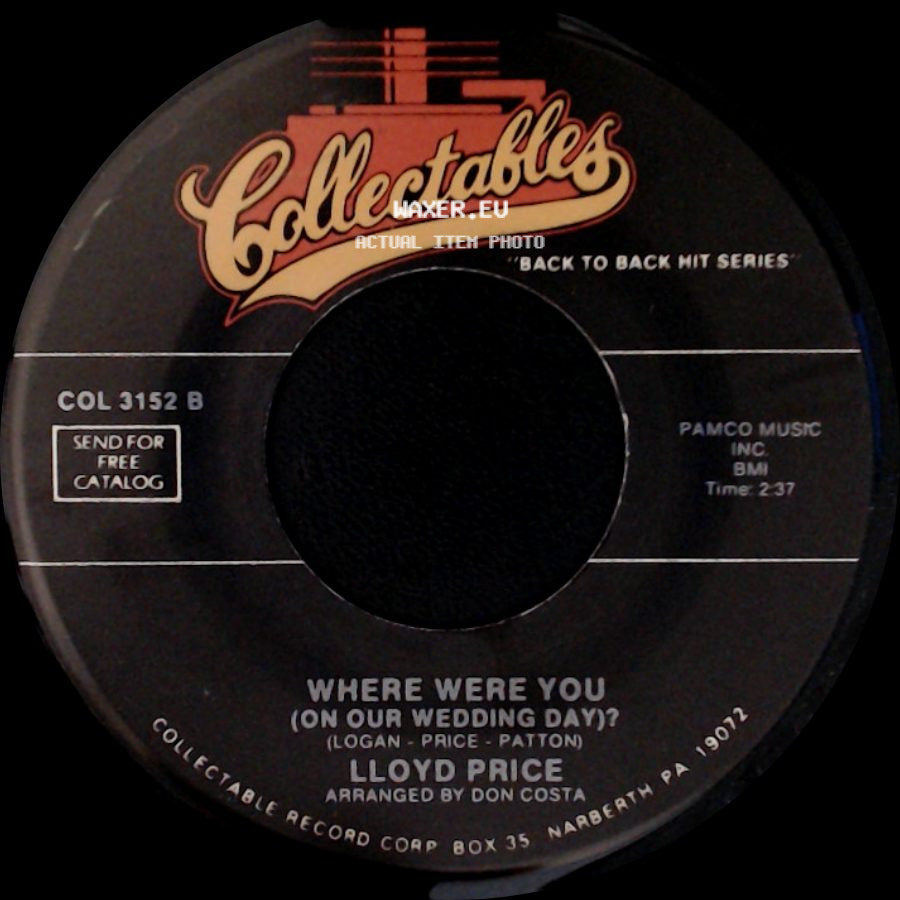 Lloyd Price / The Larks - Where Were You (On Our Wedding Day)? / The Jerk side A