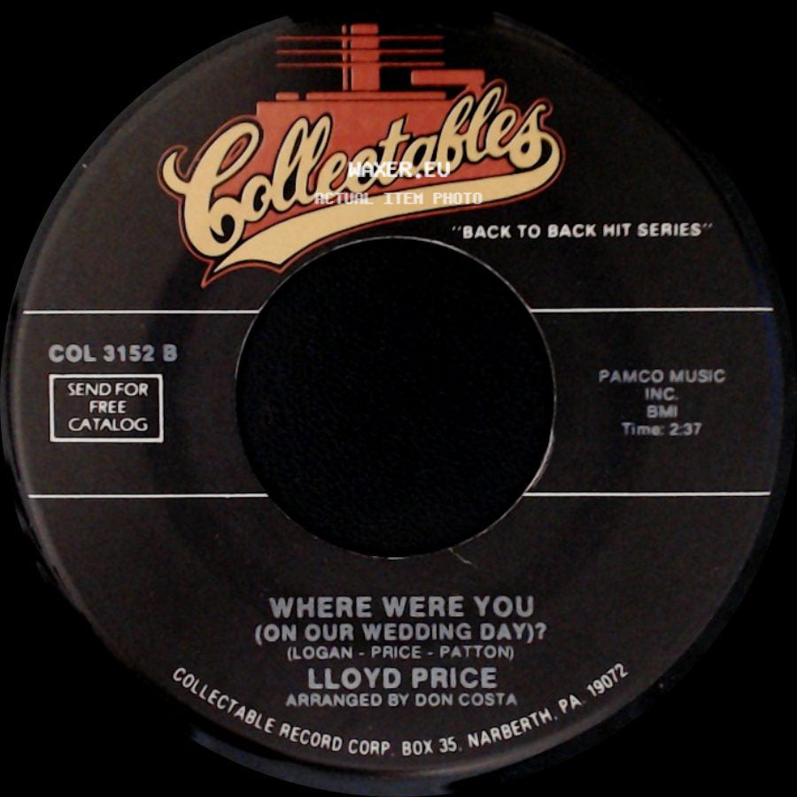 The Larks / Lloyd Price - The Jerk / Where Were You (On Our Wedding Day)? side B