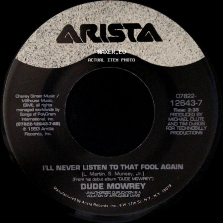 Dude Mowrey - Somewhere In Between / I'll Never Listen To That Fool Again side B