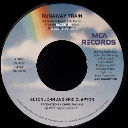 Elton John And Kiki Dee / Elton John And Eric Clapton - True Love / Runaway Train side B