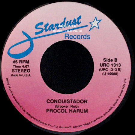 Procol Harum - A Whiter Shade Of Pale / Conquistador side B