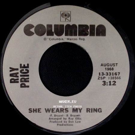 Ray Price - Sweetheart Of The Year / She Wears My Ring side B