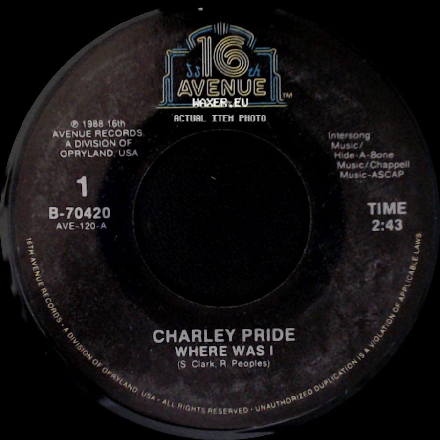 Charley Pride - A Whole Lot Of Lovin' / Where Was I side B