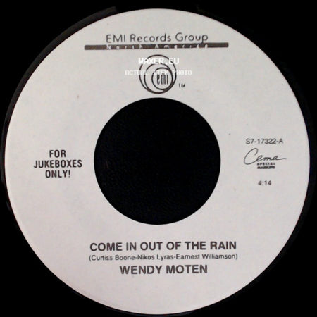 Wendy Moten - Come In Out Of The Rain / A Matter Of Fact side A