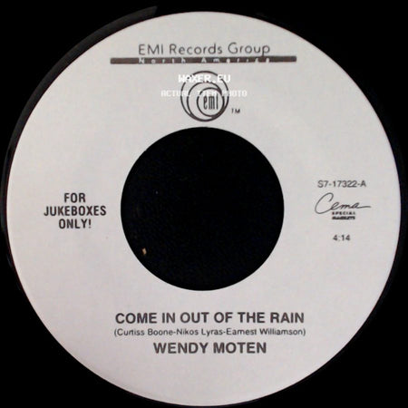 Wendy Moten - Come In Out Of The Rain / A Matter Of Fact side A