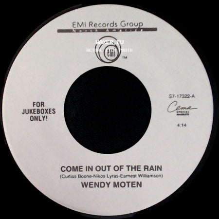 Wendy Moten - Come In Out Of The Rain / A Matter Of Fact side A