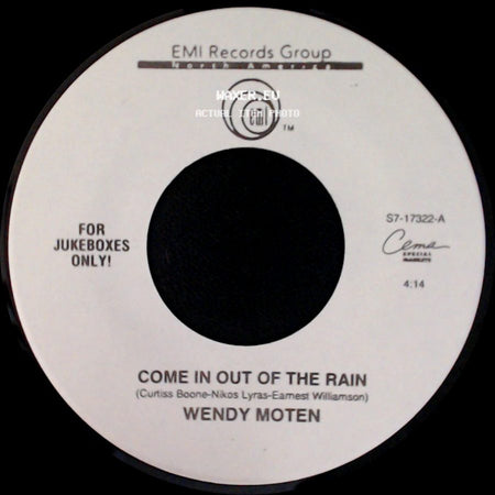 Wendy Moten - Come In Out Of The Rain / A Matter Of Fact side A