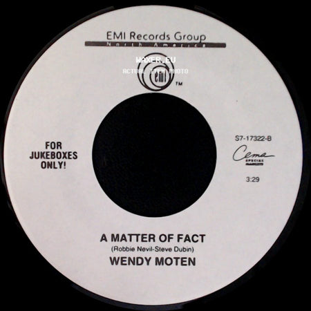 Wendy Moten - Come In Out Of The Rain / A Matter Of Fact side B