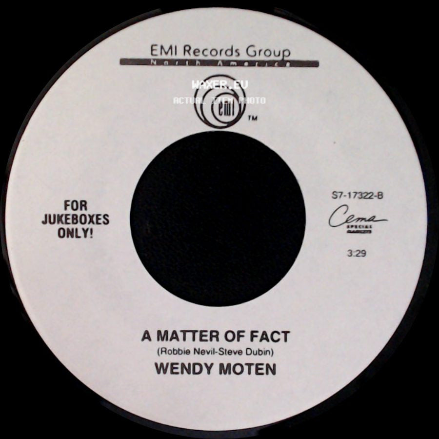 Wendy Moten - Come In Out Of The Rain / A Matter Of Fact side B