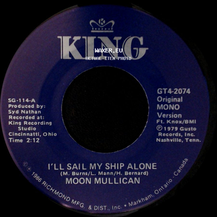 Moon Mullican - Jole Blon' / I'll Sail My Ship Alone side B