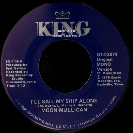 Moon Mullican - Jole Blon' / I'll Sail My Ship Alone side B