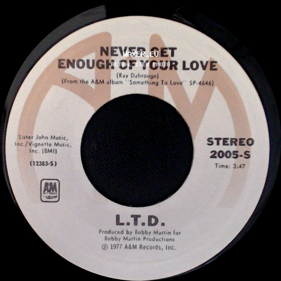 L.T.D. - Make Someone Smile, Today! / Never Get Enough Of Your Love side B