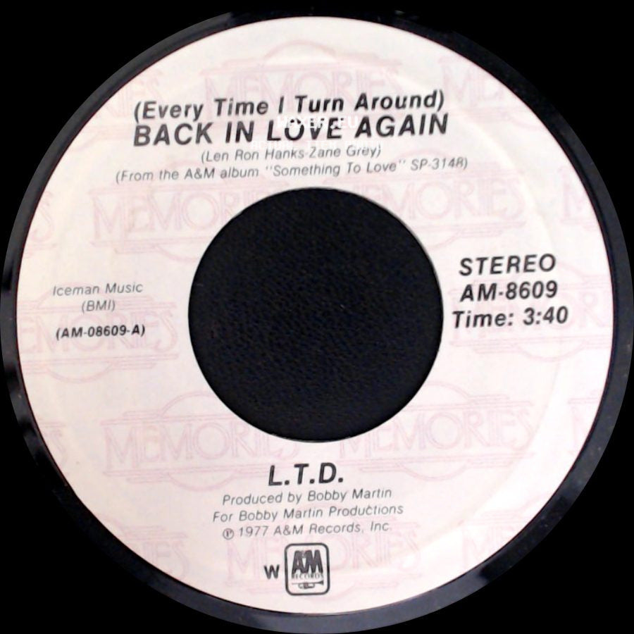 L.T.D. - (Every Time I Turn Around) Back In Love Again / Never Get Enough Of Your Love side A