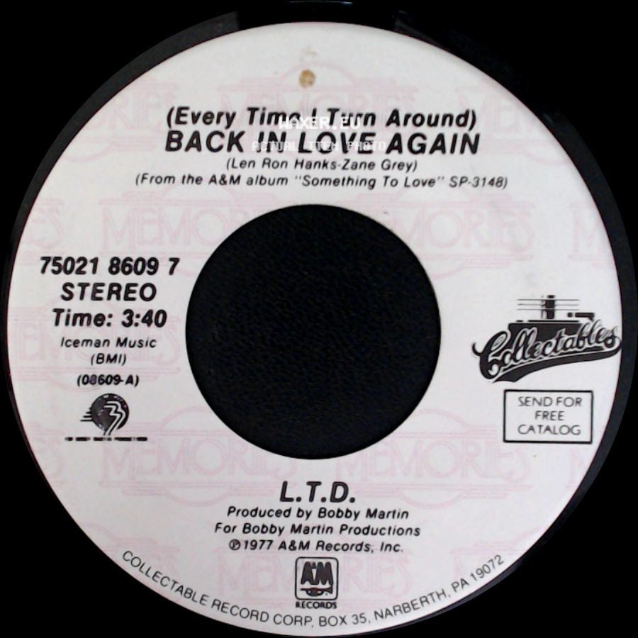 L.T.D. - (Every Time I Turn Around) Back In Love Again / Never Get Enough Of Your Love side A