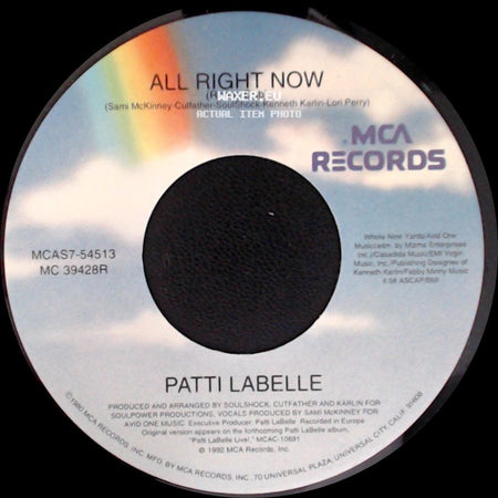 Patti Labelle - All Right Now / All Right Now (Remix Dub) side B