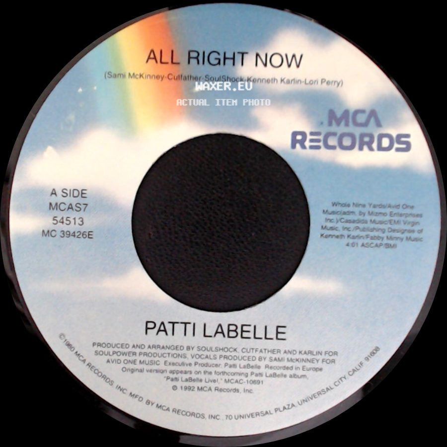 Patti Labelle - All Right Now / All Right Now (Remix Dub) side A