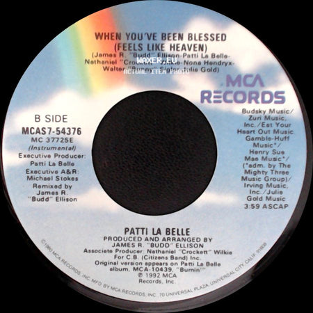 Patti La Belle - When You've Been Blessed (Feels Like Heaven) / When You've Been Blessed (Feels Like Heaven) side B