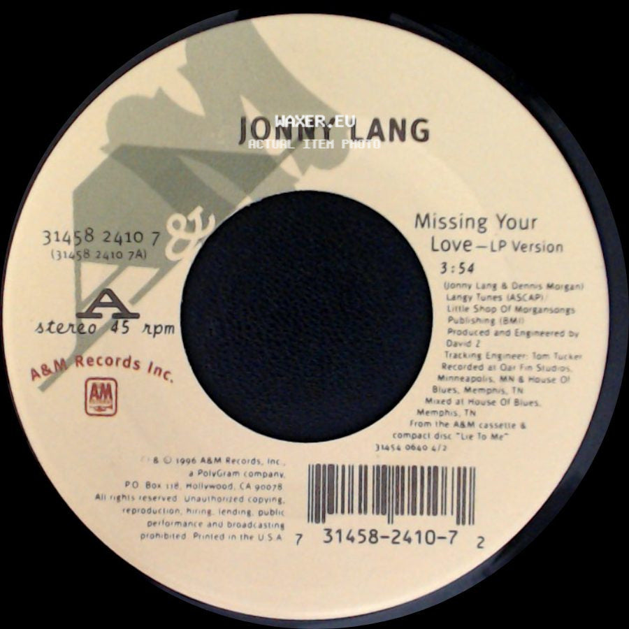 Jonny Lang - Hit The Ground Running - Lp Version / Missing Your Love - Lp Version side B