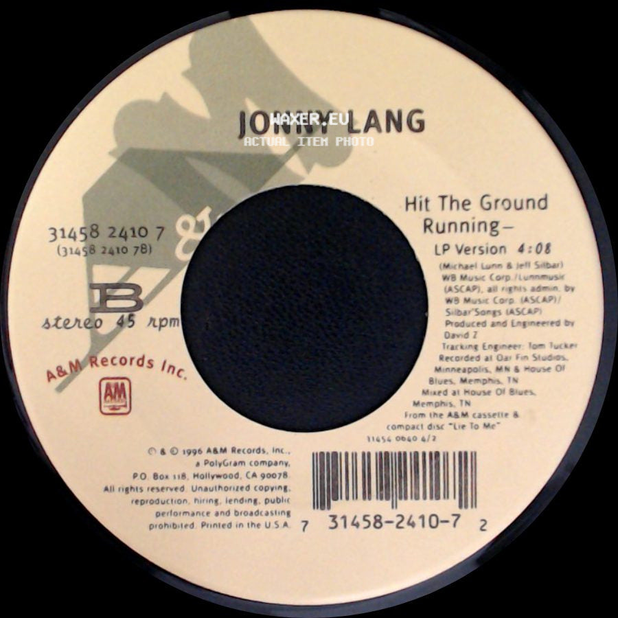 Jonny Lang - Hit The Ground Running - Lp Version / Missing Your Love - Lp Version side A