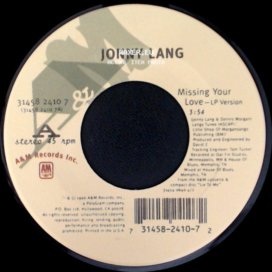 Jonny Lang - Hit The Ground Running - Lp Version / Missing Your Love - Lp Version side B