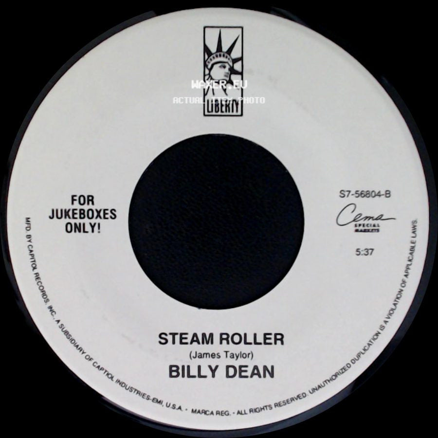Billy Dean - Tryin' To Hide A Fire In The Dark / Steam Roller side B