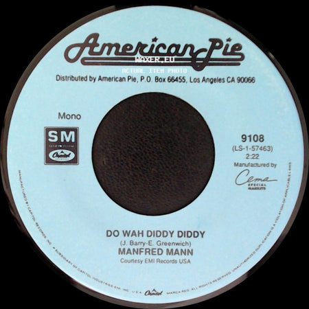 Manfred Mann / Gary Lewis & The Playboys - Do Wah Diddy Diddy / This Diamond Ring side A