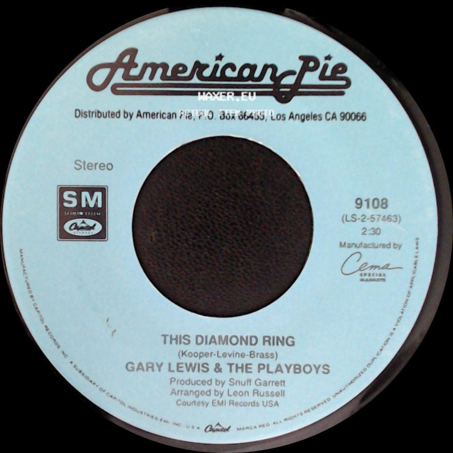 Manfred Mann / Gary Lewis & The Playboys - Do Wah Diddy Diddy / This Diamond Ring side B