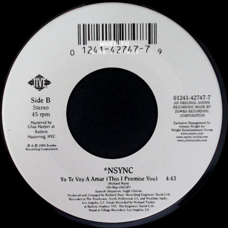 *Nsync - This I Promise You / Yo Te Voy A Amar (This I Promise You) side B