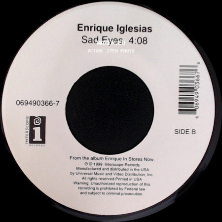 Enrique Iglesias - Be With You / Sad Eyes 4:08 side B