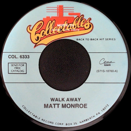 Matt Monroe - My Kind Of Girl / Walk Away side B