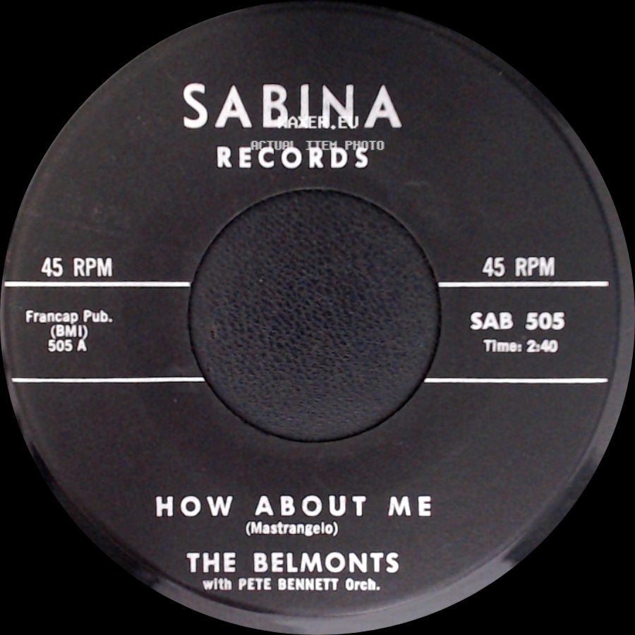 The Belmonts - Come On Little Angel / How About Me side B