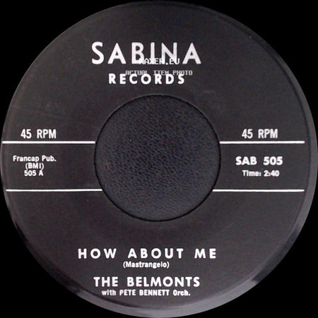 The Belmonts - Come On Little Angel / How About Me side B