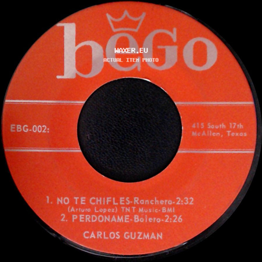 Carlos Guzman - Unknown Title A / No Te Chifles / Perdoname side B