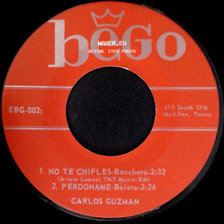 Carlos Guzman - Unknown Title A / No Te Chifles / Perdoname side B